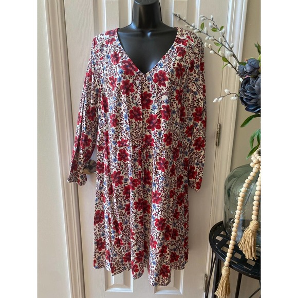 Old Navy Blouson Dress LARGE Lace Detail Drawstring Waist NEW - Picture 1 of 9